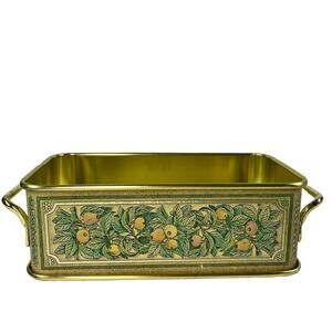Vintage Corningware Metal Pyrex Fruit Harvest 213 Loaf Pan Carrier Holder